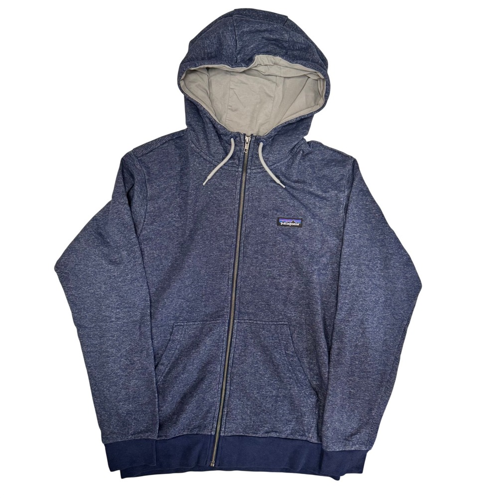 Patagonia Mens P-6 Label French Terry Full-Zip Hoody Navy Blue Medium